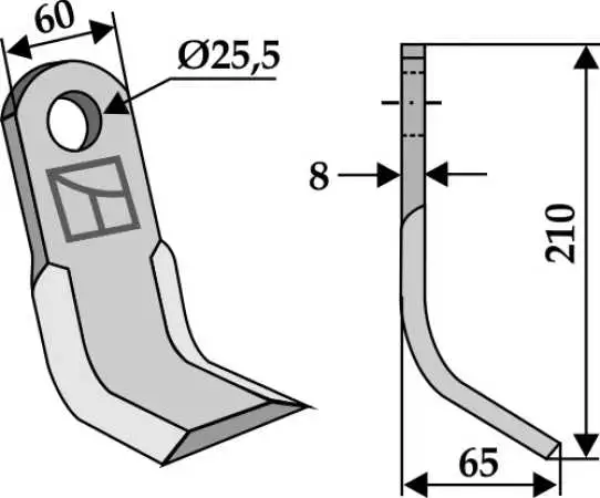 Y-Messer 210x60mm